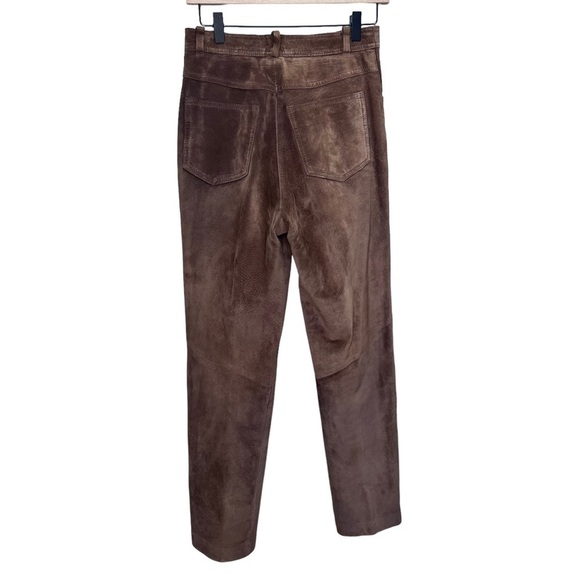 Danier Brown Suede Leather Straight Leg Pants Size 8 - Picture 2 of 16